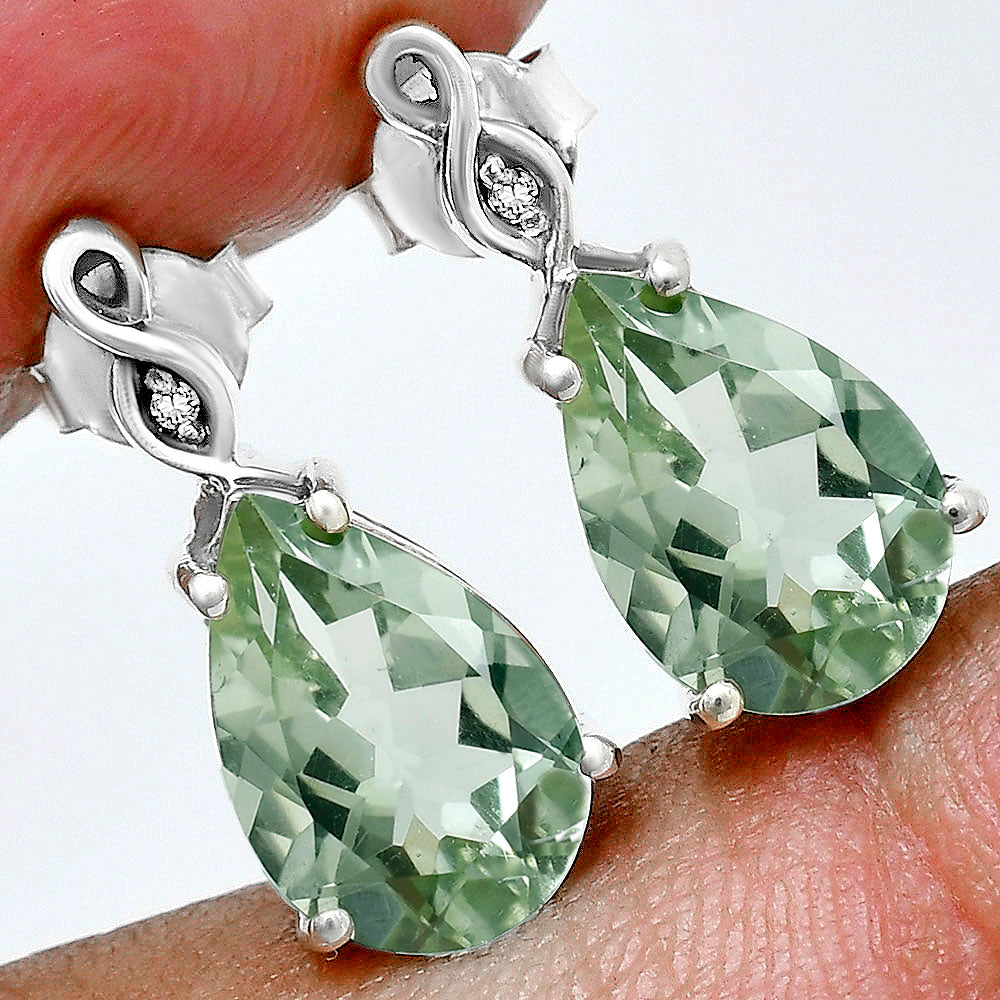 Brilliant Teardrop Gemstone Drop Birthstone Earrings for Women in Silver AGE1026 E-1271