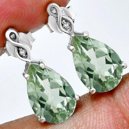Brilliant Teardrop Gemstone Drop Birthstone Earrings for Women in Silver AGE1026 E-1271