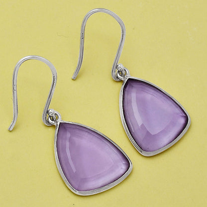 Minimalist Faceted Amethyst Teardrop Earrings in 925 Sterling Silver AGE1027 E-1005