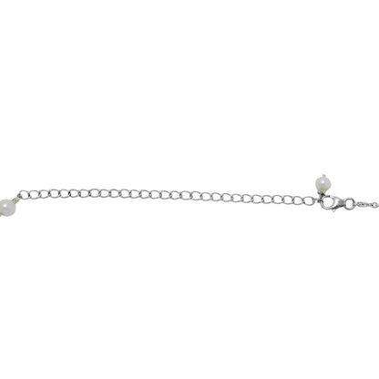 Handcrafted Silver Dainty Pearl Gemstone Chain Necklace for Women AGN1001 N-1029