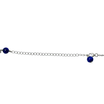 925 Silver Handcrafted Silver Lapis Lazuli Beaded Necklace for Women AGN1002 N-1029