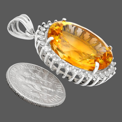 Vintage Oval Cut Gemstone Halo Pendant in 925 Sterling Silver for Women AGP1004 P-1741