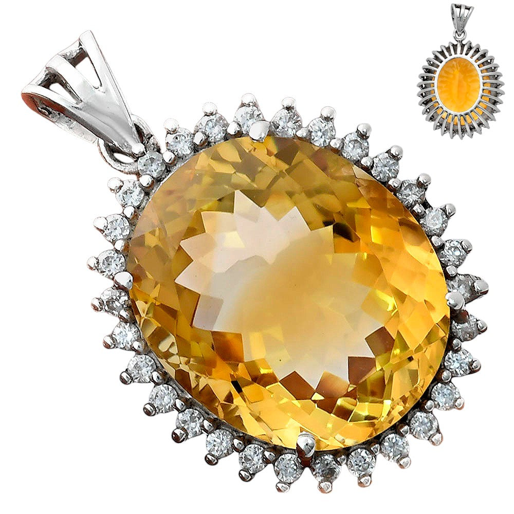 Vintage Oval Cut Gemstone Halo Pendant in 925 Sterling Silver for Women AGP1004 P-1741