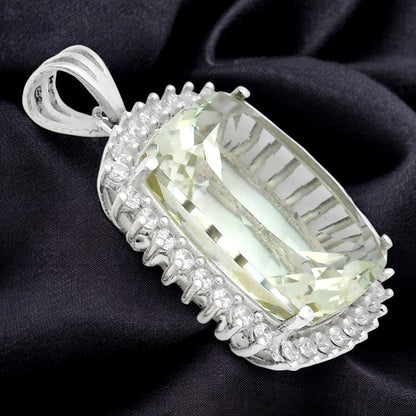 Cushion Cut Gemstone Halo Pendant in 925 Sterling Silver for Women AGP1005 P-1741