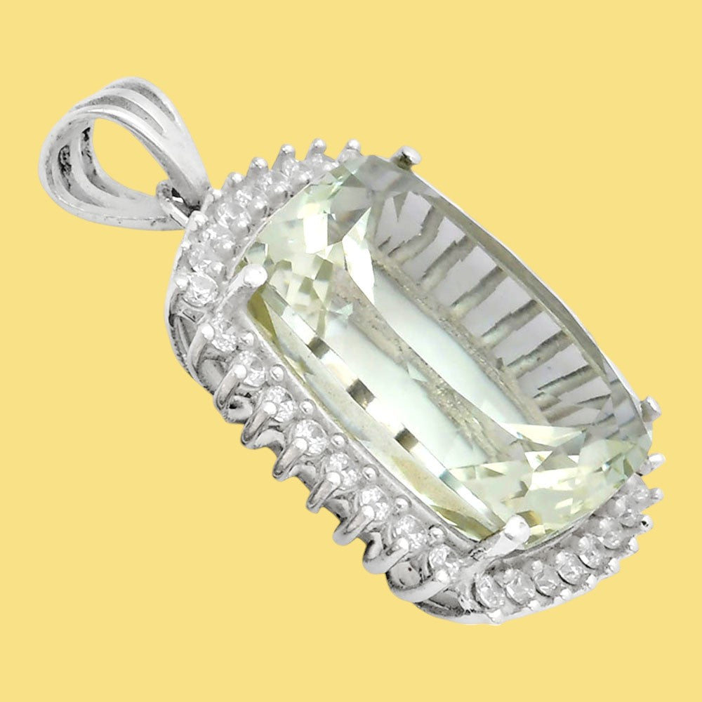 Cushion Cut Gemstone Halo Pendant in 925 Sterling Silver for Women AGP1005 P-1741