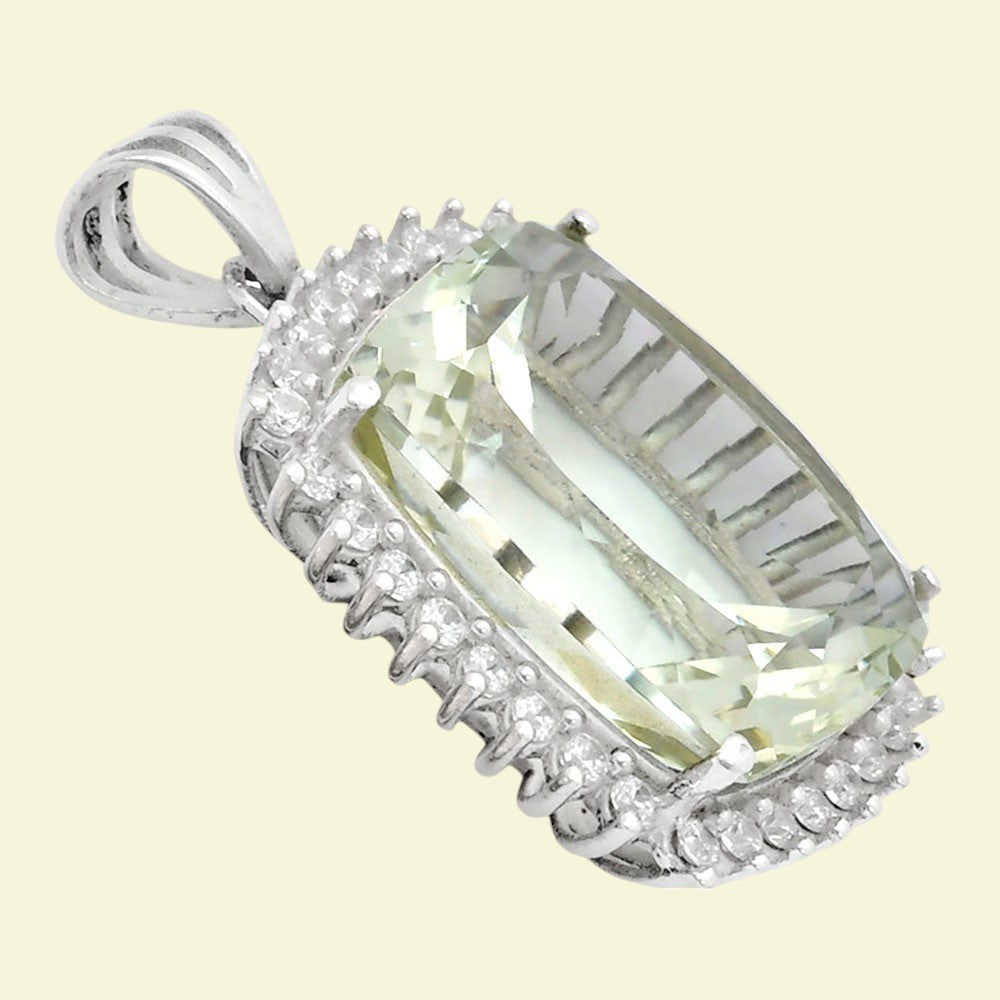 Cushion Cut Gemstone Halo Pendant in 925 Sterling Silver for Women AGP1005 P-1741