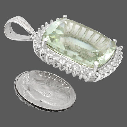 925 Sterling Silver Cushion Halo Cut Gemstone Pendant Jewelry for Women AGP1006 P-1741