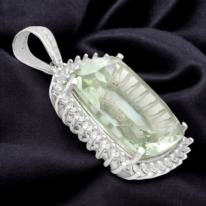 925 Sterling Silver Cushion Halo Cut Gemstone Pendant Jewelry for Women AGP1006 P-1741