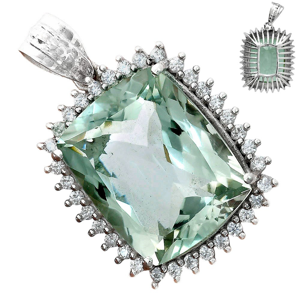 925 Sterling Silver Cushion Halo Cut Gemstone Pendant Jewelry for Women AGP1006 P-1741