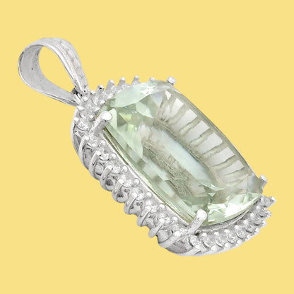 925 Sterling Silver Cushion Halo Cut Gemstone Pendant Jewelry for Women AGP1006 P-1741