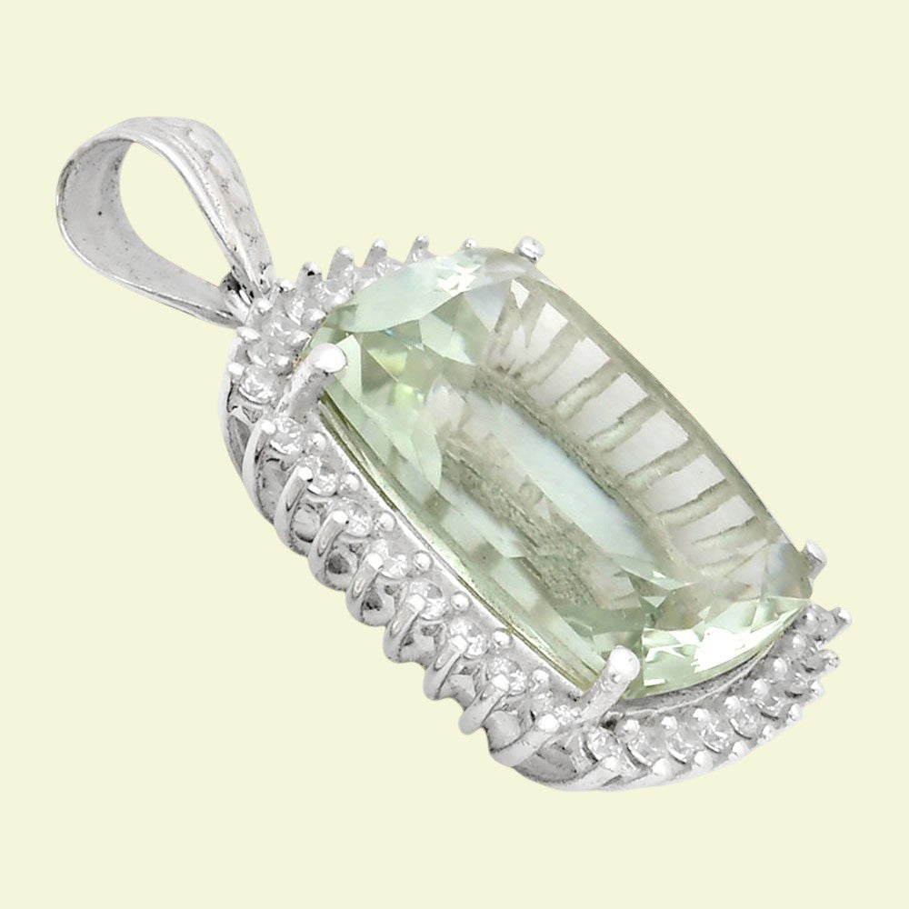 925 Sterling Silver Cushion Halo Cut Gemstone Pendant Jewelry for Women AGP1006 P-1741