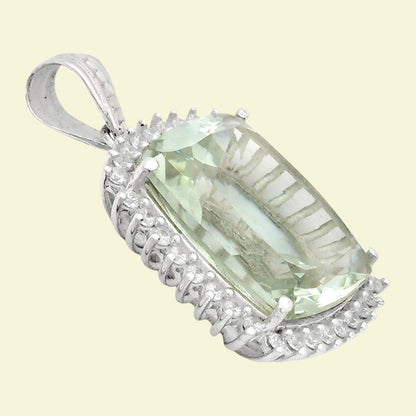 925 Sterling Silver Cushion Halo Cut Gemstone Pendant Jewelry for Women AGP1006 P-1741
