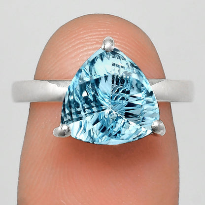 Faceted Trillion Natural Gemstone Ring in 925 Sterling Silver for Women AGR1002 R-1019