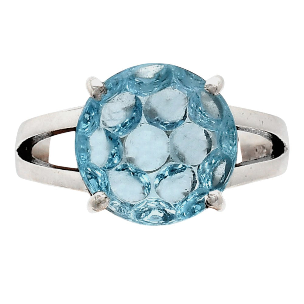925 Sterling Silver Round Fancy Cut Gemstone Statement Ring for Women AGR1003 R-1019