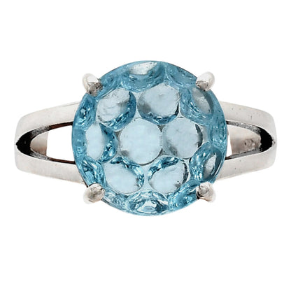 925 Sterling Silver Round Fancy Cut Gemstone Statement Ring for Women AGR1003 R-1019