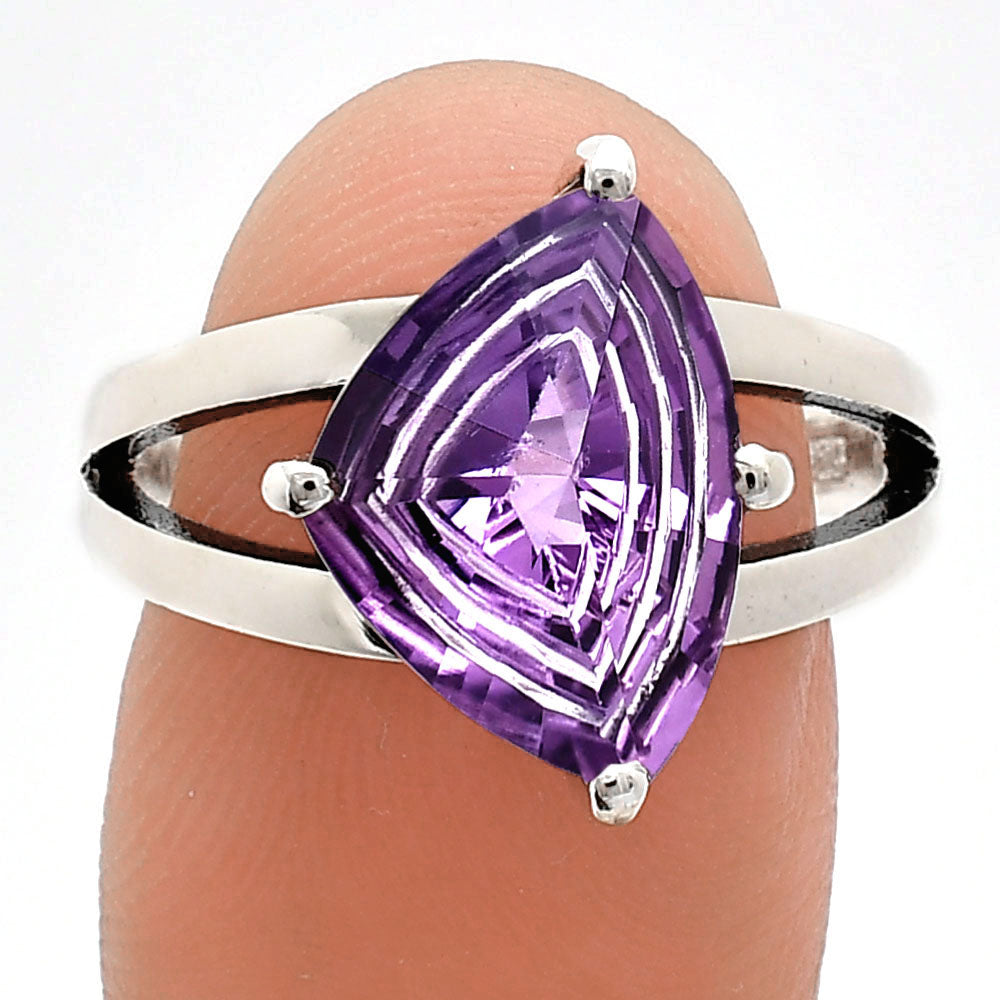 Elegant Trillion Shape Cut Gemstone Ring 925 Silver Birthstone Jewelry AGR1004 R-1019