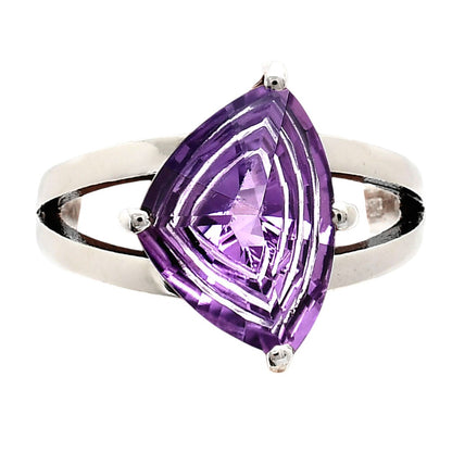 Elegant Trillion Shape Cut Gemstone Ring 925 Silver Birthstone Jewelry AGR1004 R-1019