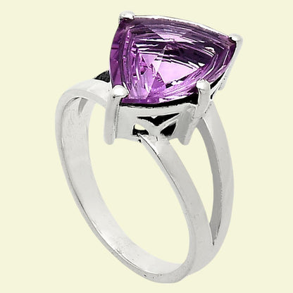 Elegant Trillion Shape Cut Gemstone Ring 925 Silver Birthstone Jewelry AGR1004 R-1019