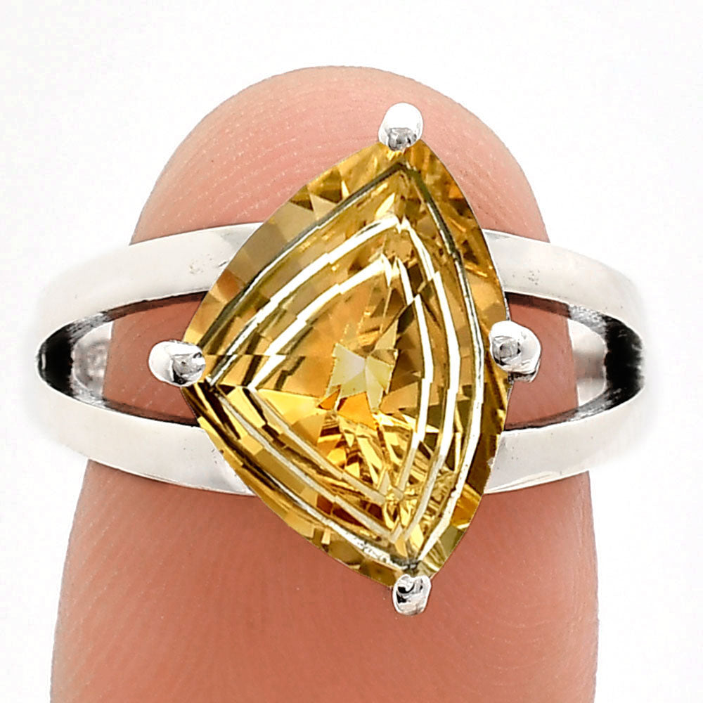 Elegant Trillion Shape Cut Gemstone Ring 925 Silver Birthstone Jewelry AGR1004 R-1019