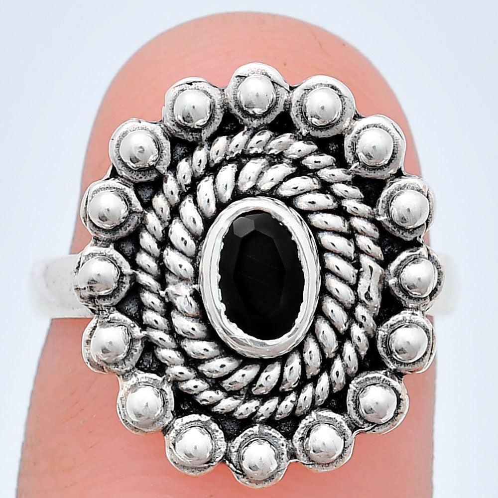 Vintage Oval Gemstone Ring in 925 Sterling Silver Boho Statement Jewelry AGR1005 R-1124