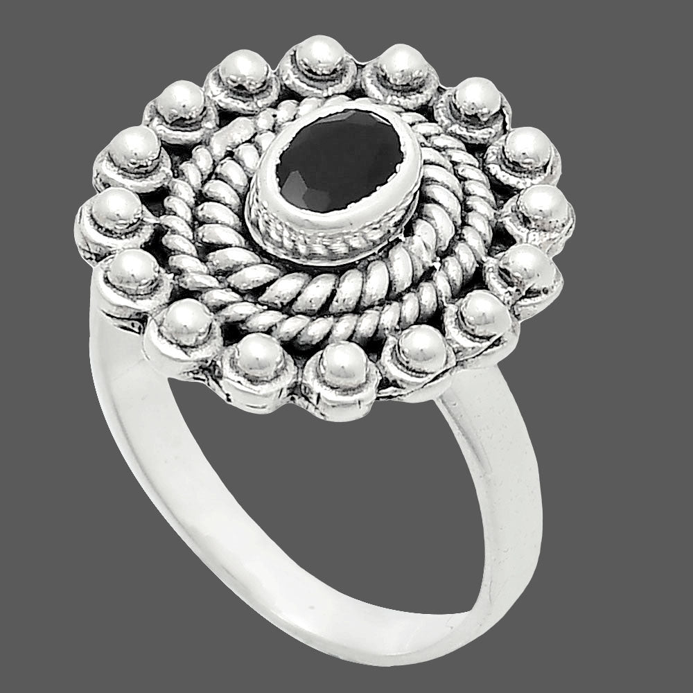 Vintage Oval Gemstone Ring in 925 Sterling Silver Boho Statement Jewelry AGR1005 R-1124