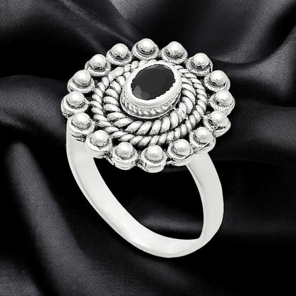 Vintage Oval Gemstone Ring in 925 Sterling Silver Boho Statement Jewelry AGR1005 R-1124