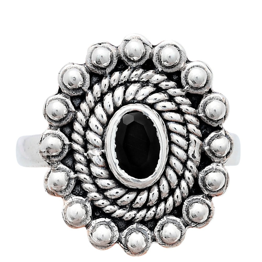 Vintage Oval Gemstone Ring in 925 Sterling Silver Boho Statement Jewelry AGR1005 R-1124