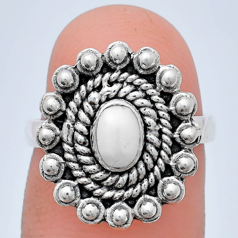 Vintage Oval Gemstone Ring in 925 Sterling Silver Boho Statement Jewelry AGR1005 R-1124
