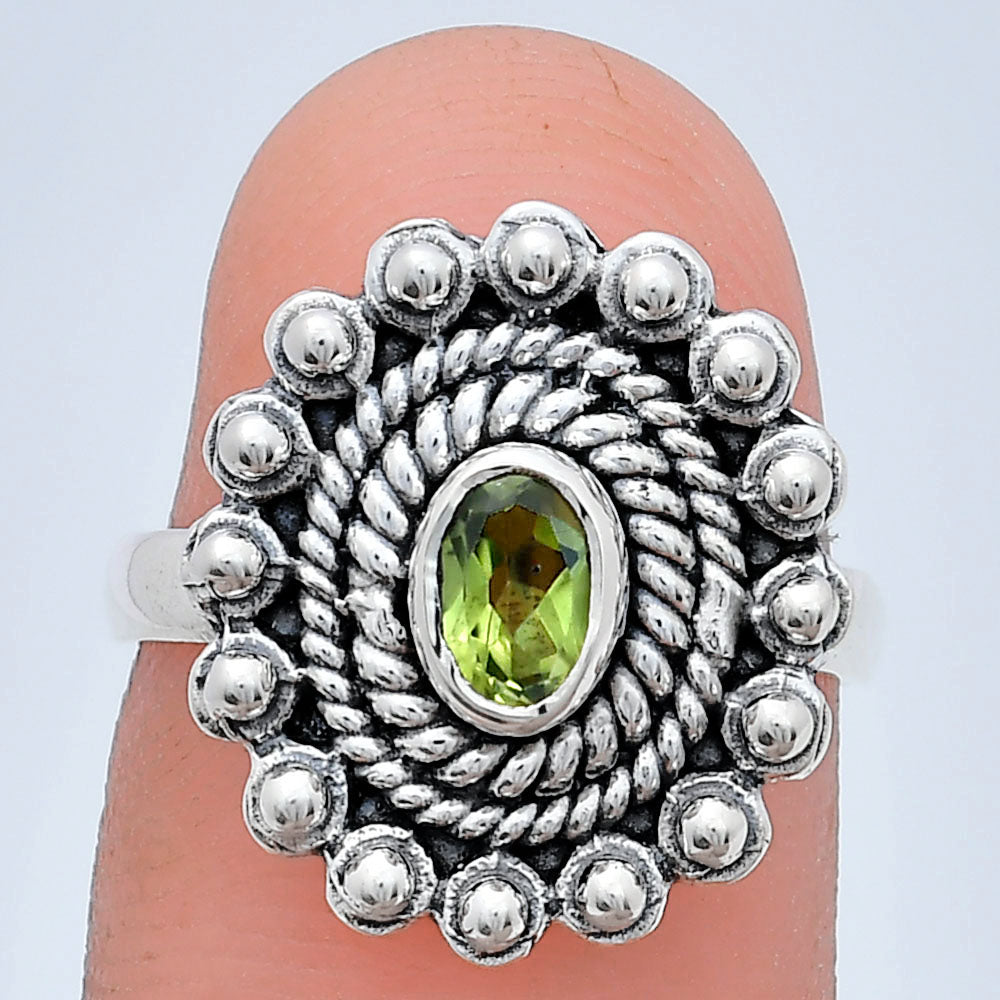 Vintage Oval Gemstone Ring in 925 Sterling Silver Boho Statement Jewelry AGR1005 R-1124