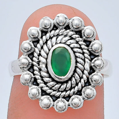 Vintage Oval Gemstone Ring in 925 Sterling Silver Boho Statement Jewelry AGR1005 R-1124
