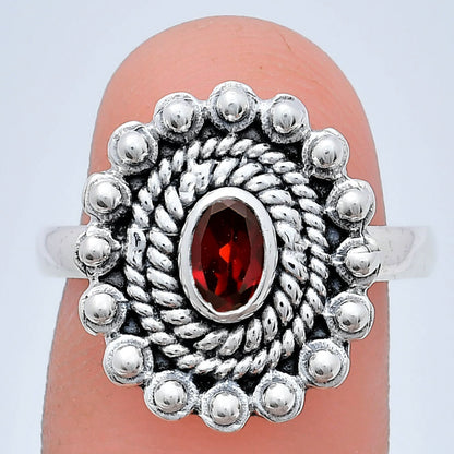 Vintage Oval Gemstone Ring in 925 Sterling Silver Boho Statement Jewelry AGR1005 R-1124