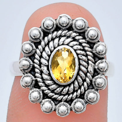 Vintage Oval Gemstone Ring in 925 Sterling Silver Boho Statement Jewelry AGR1005 R-1124