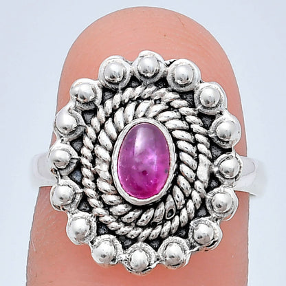 Vintage Oval Gemstone Ring in 925 Sterling Silver Boho Statement Jewelry AGR1005 R-1124