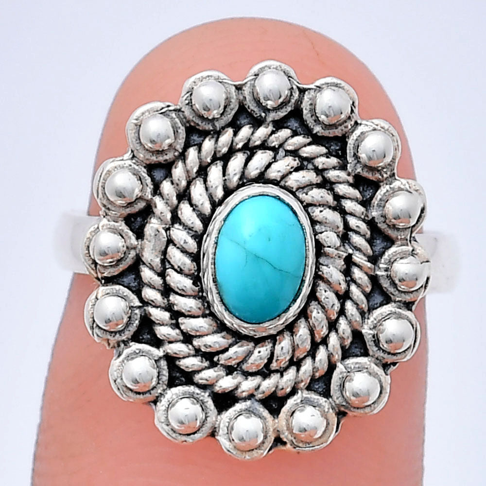 Vintage Oval Gemstone Ring in 925 Sterling Silver Boho Statement Jewelry AGR1005 R-1124