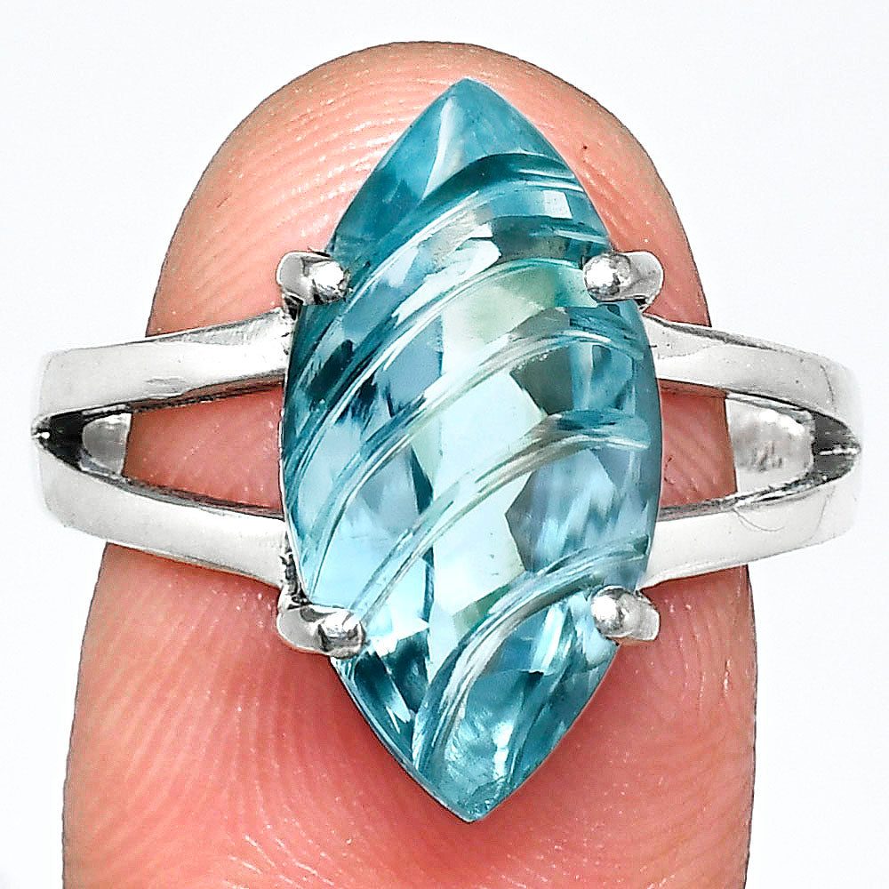 Elegant Sterling Silver Marquise Gemstone Statement Ring for Women AGR1006 R-1019