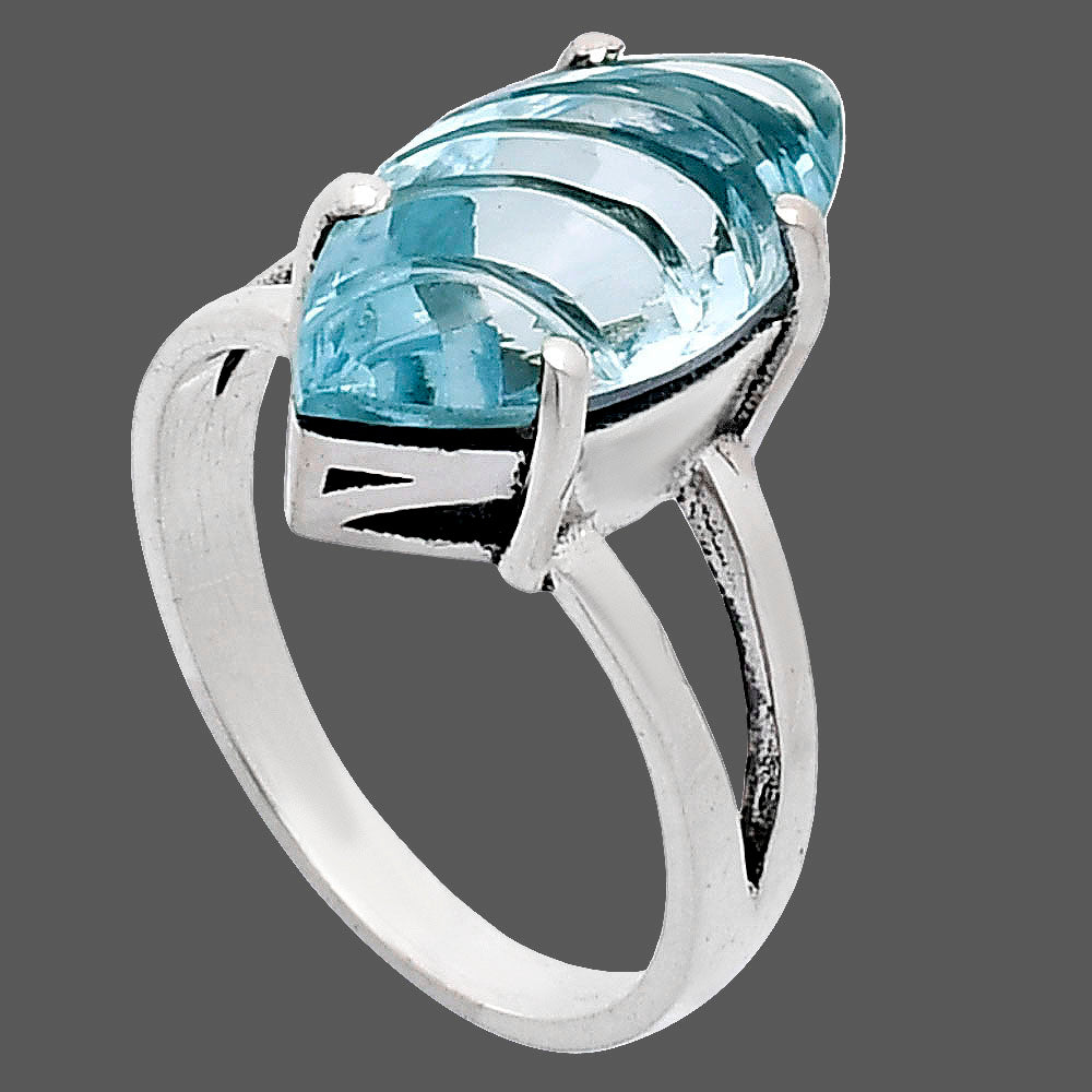 Elegant Sterling Silver Marquise Gemstone Statement Ring for Women AGR1006 R-1019
