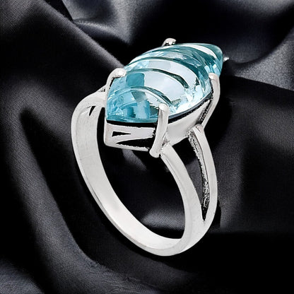 Elegant Sterling Silver Marquise Gemstone Statement Ring for Women AGR1006 R-1019