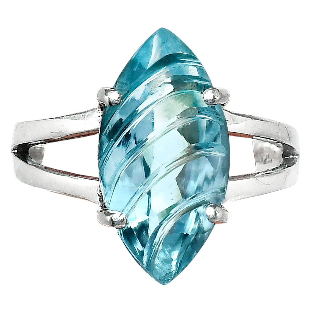 Elegant Sterling Silver Marquise Gemstone Statement Ring for Women AGR1006 R-1019