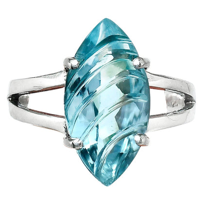 Elegant Sterling Silver Marquise Gemstone Statement Ring for Women AGR1006 R-1019