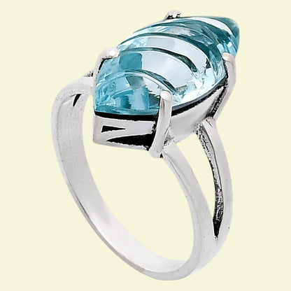 Elegant Sterling Silver Marquise Gemstone Statement Ring for Women AGR1006 R-1019