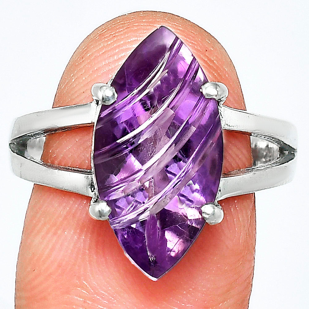 Elegant Sterling Silver Marquise Gemstone Statement Ring for Women AGR1006 R-1019