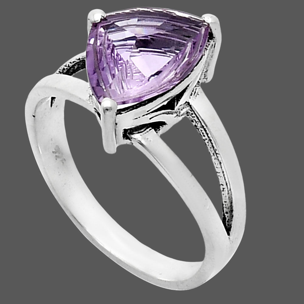 Handcrafted 925 Silver Trillion Cut Gemstone Engagement Style Ring AGR1007 R-1019