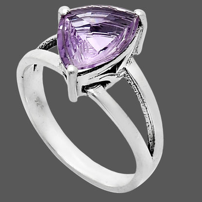 Handcrafted 925 Silver Trillion Cut Gemstone Engagement Style Ring AGR1007 R-1019
