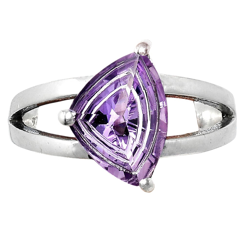 Handcrafted 925 Silver Trillion Cut Gemstone Engagement Style Ring AGR1007 R-1019