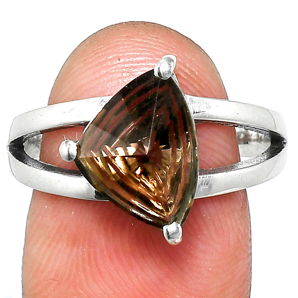 Handcrafted 925 Silver Trillion Cut Gemstone Engagement Style Ring AGR1007 R-1019