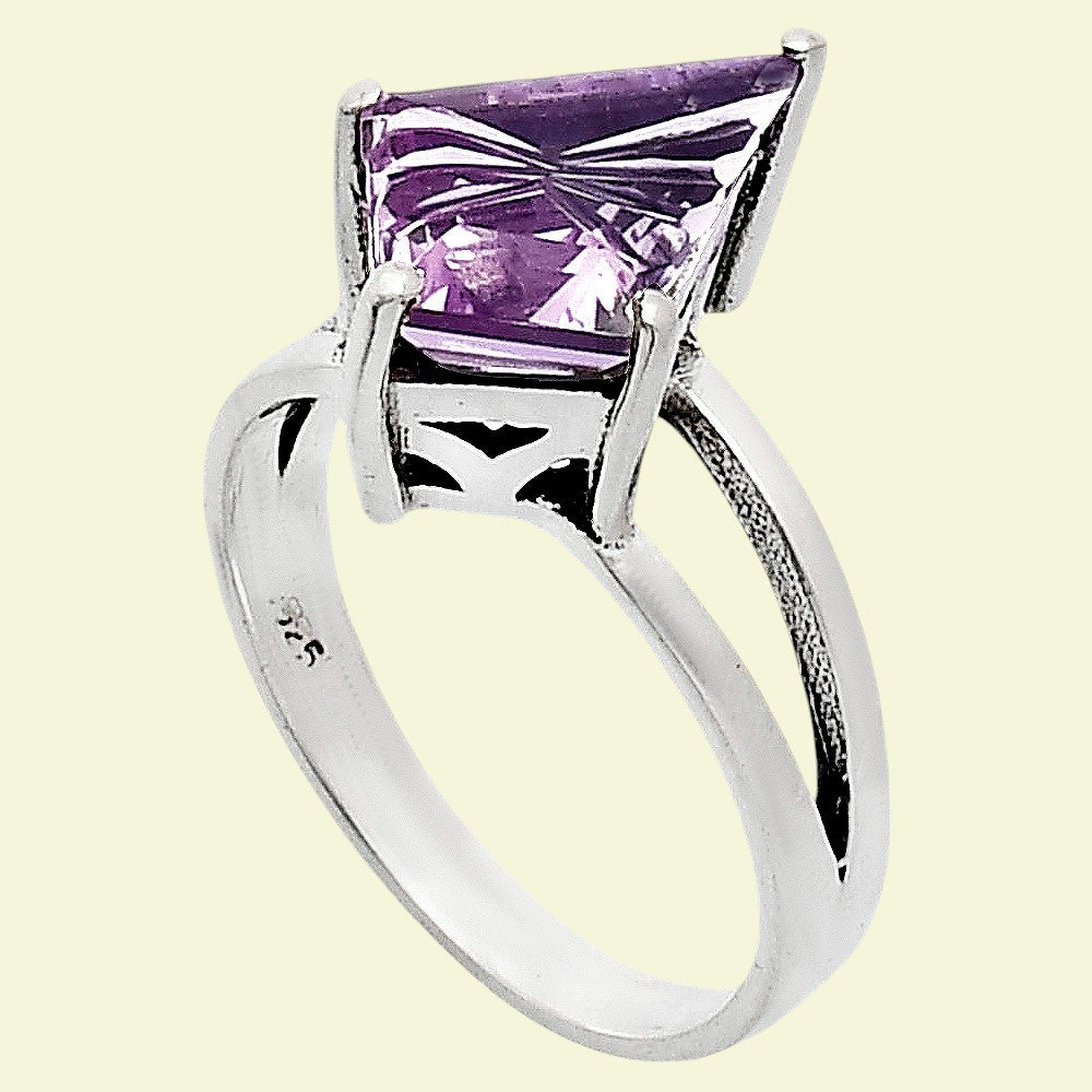 925 Sterling Silver Unique Faceted Gemstone Statement Ring for Women AGR1008 R-1019