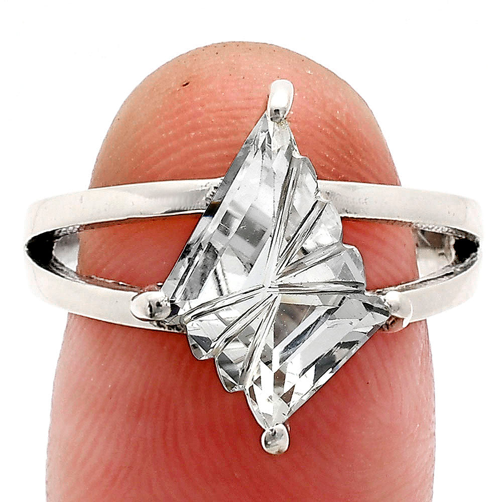 925 Sterling Silver Unique Faceted Gemstone Statement Ring for Women AGR1008 R-1019