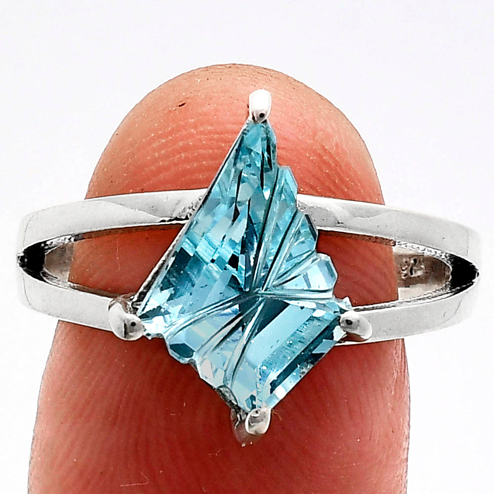 925 Sterling Silver Unique Faceted Gemstone Statement Ring for Women AGR1008 R-1019