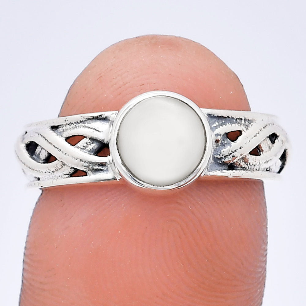 Boho Bezel Gemstone Ring in 925 Sterling Silver Vintage Band Design AGR1009 R-1161