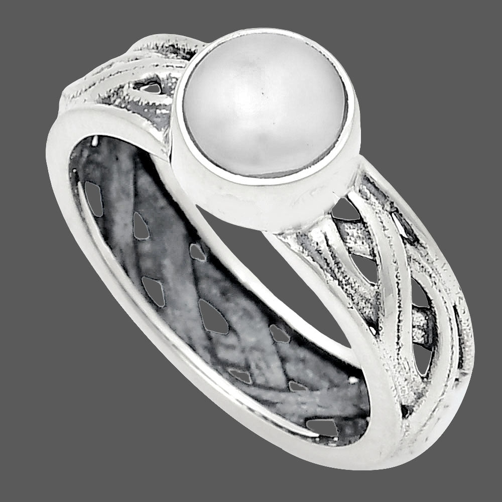 Boho Bezel Gemstone Ring in 925 Sterling Silver Vintage Band Design AGR1009 R-1161